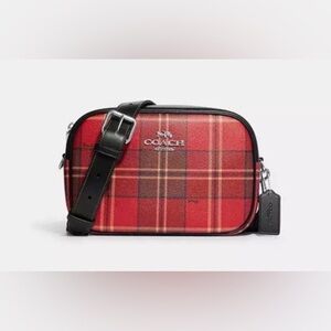 Coach Jamie Crossbody Camera Bag With Tartan Plaid Print, With strap, NWT